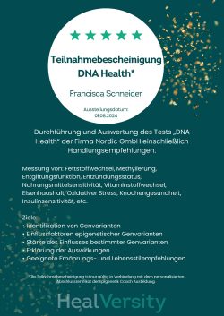 Teilnahmebescheinigung_DNAHealth_Franscisca Schneider